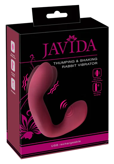 Javida Thumping - akkus, pulzáló G-pont és csiklóvibrátor (piros)