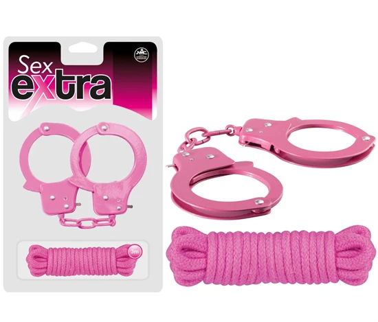 SEX EXTRA - METAL CUFFS & LOVE ROPE PINK