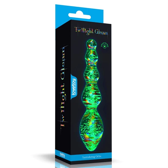 Glow-in-the-dark Twilight Gleam Glass Dildo-Tantalizing Orbs