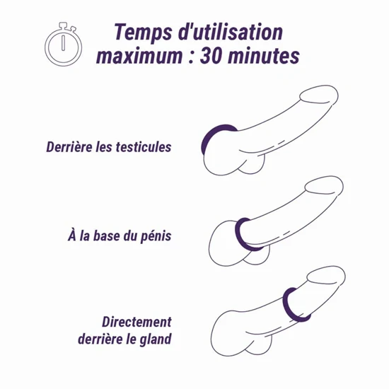 Boners - lapos péniszgyűrű szett - 3db (szürke)