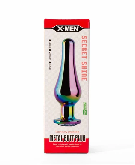 X-MEN Secret Shine Metal Butt Plug Rainbow S