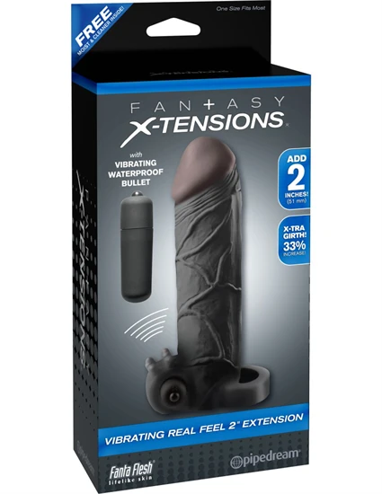 Vibrating Real Feel 2" Extension  Black