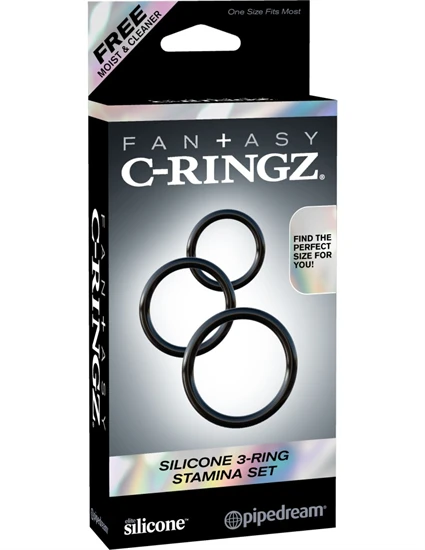 Silicone 3-Ring Stamina Set Black