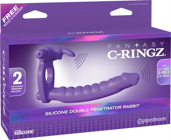 Silicone Double Penetrator Rabbit Purple