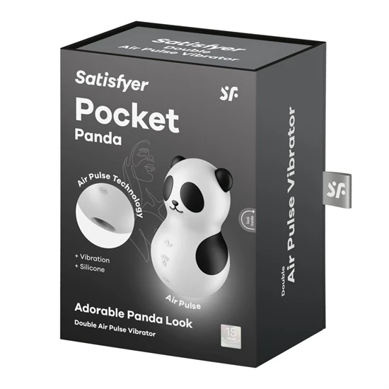 Satisfyer Pocket Panda - léghullámos csiklóizgató (fekete)