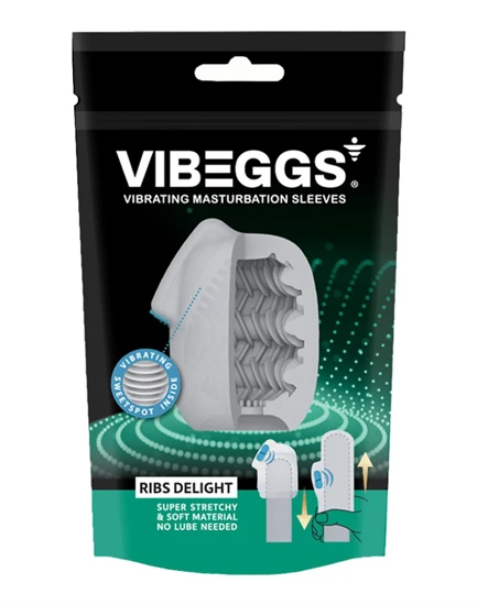 VIBEGGS - Ribs Delight - Vibrating Masturbation Sleeve - White