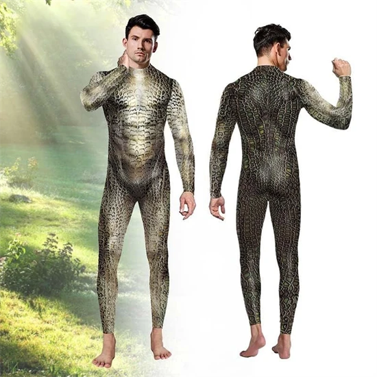 Zöld kígyó Cosplay hüllő jumpsuit