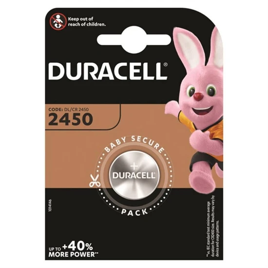 DURACELL - GOMBELEM LITIO CR2450 3V 1 DARAB