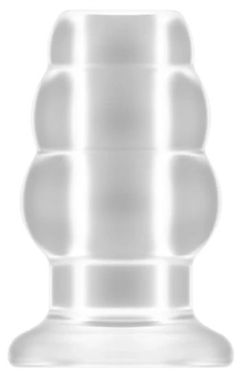 No.50 - közepes méretű üreges anális dugó - áttetsző, 10 cm