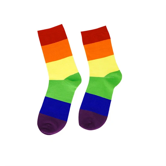 PRIDE - szivárványos LGBT zokni S/M méretű