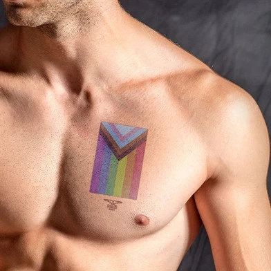 Ephemeral PRIDE FLAG – ideiglenes tetoválás 10 x 10 cm