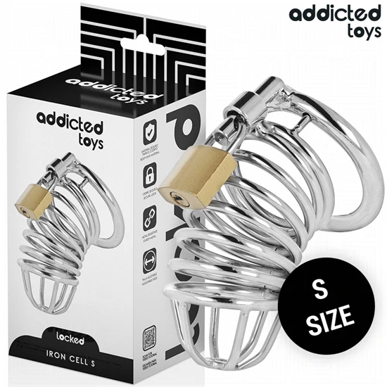 ADDICTED TOYS LOCKED – fém pénisz ketrec, S méret (4 cm)