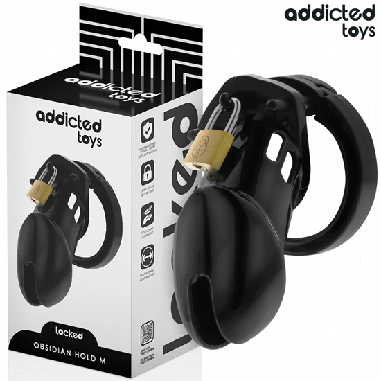 ADDICTED TOYS LOCKED - obsidian pénisz ketrec M méret