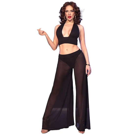 CHILIROSE – fekete top és leggings szett XL méretben