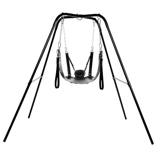 XR Brands - Sex sling állvánnyal (fekete)