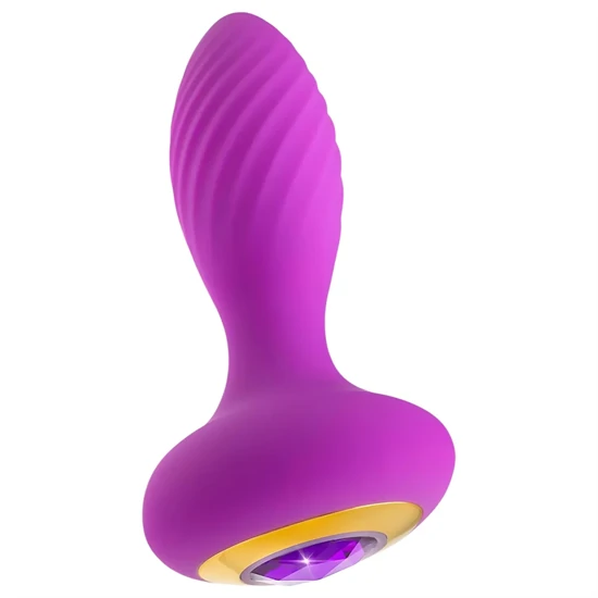 Oh My Gem - vibrációs anál plug kővel (lila)