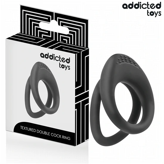 ADDICTED TOYS - prémium, dupla textúrájú péniszgyűrű