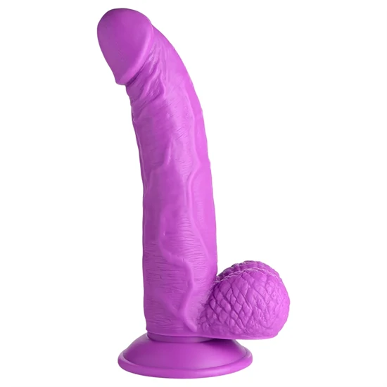 XR Brands POP - tapadótalpas, herés dildó - 19 cm (lila)