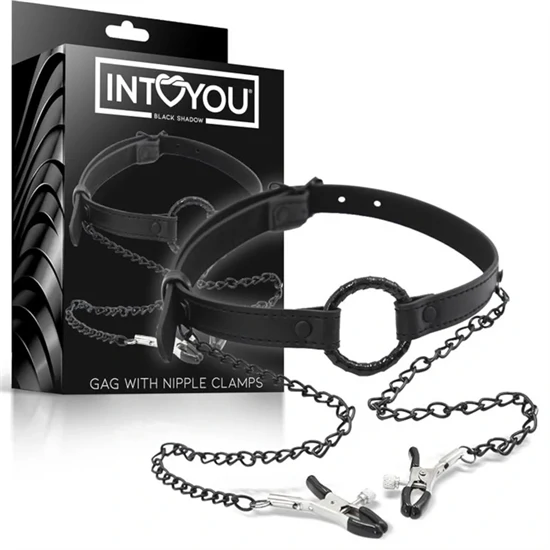 INTOYOU - szájpecek bimbócsipesszel (fekete)