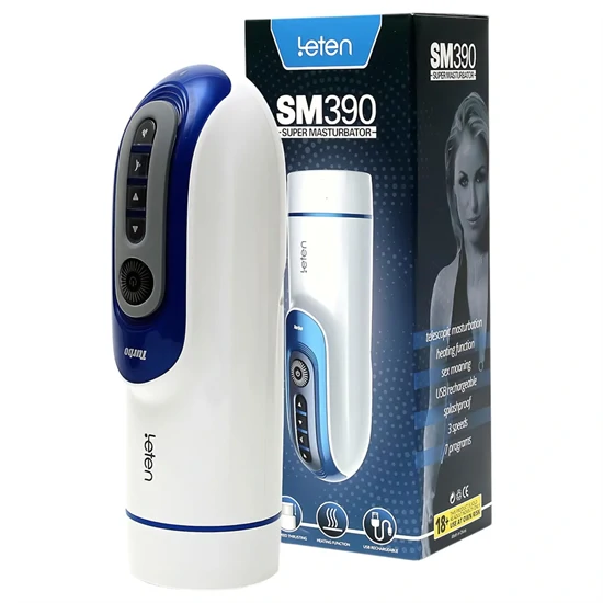 Leten SM390 - nyögő, melegítő maszturbátor (fehér)