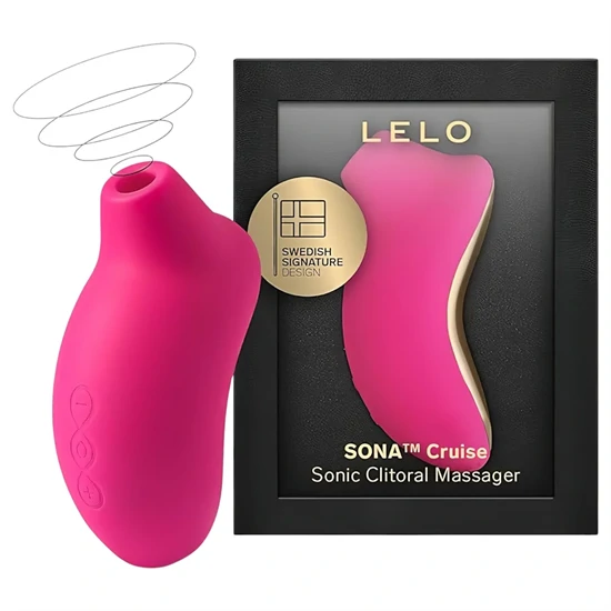 LELO Sona Cruise - hanghullámos csiklóizgató (cseresznye)