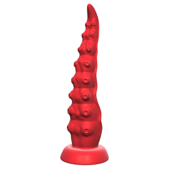 Monster Fuck - Tapadókorongos polipkar vibrátor távirányítóval (piros)