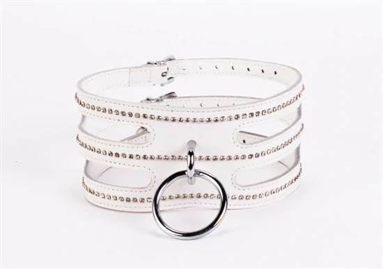 Designer Traingo Collar Made in Calf Softy Leather White