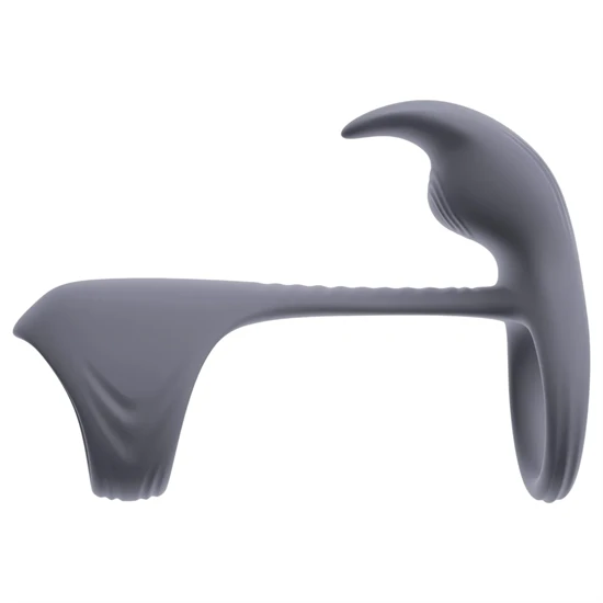 Beau Coeur Vylor - pénisz-és heregyűrű csiklóizgatóval (szürke)