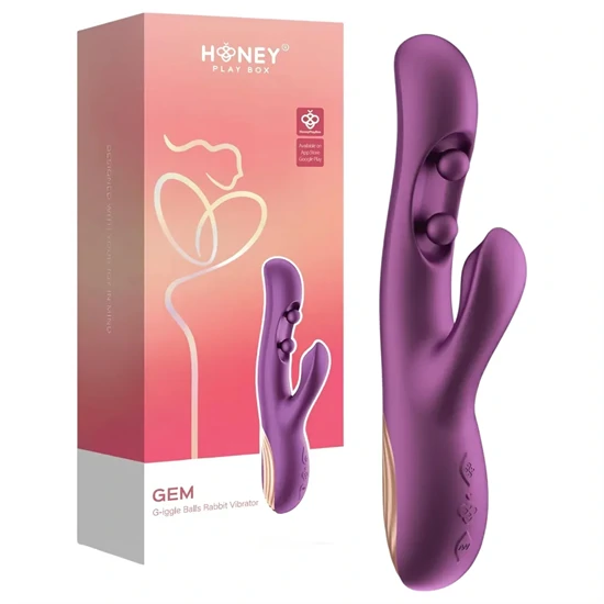 Honey Play Box Gem - okos gyöngyös G-pont és csiklóizgató vibrátor (lila)