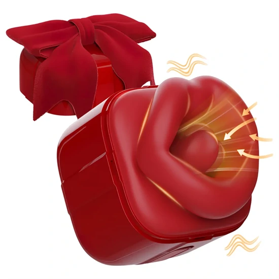 SEX HD Lovely Kiss - nyaló-szívó vibrátor (piros)