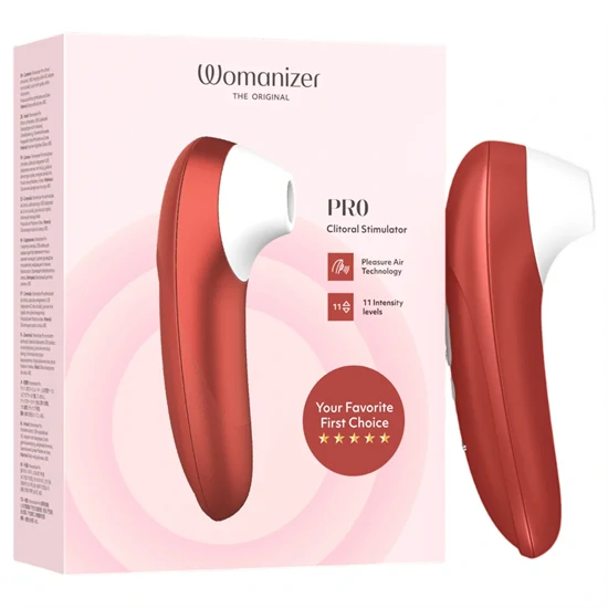 Womanizer Pro - léghullámos csiklóizgató (piros)