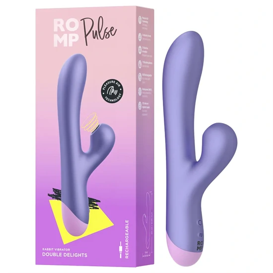 ROMP Pulse - G-pont vibrátor léghullámos csiklóizgatóval (lila)