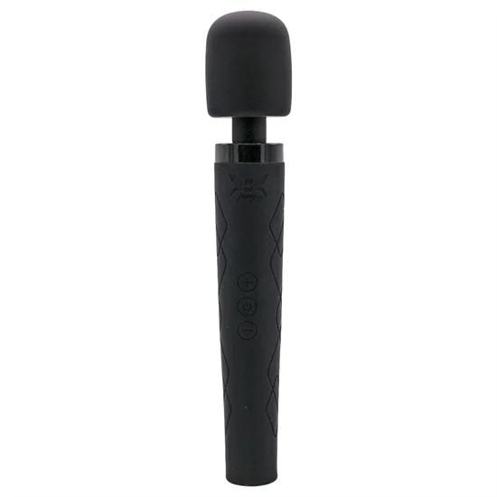Pixey Deluxe Black Velvet - wand vibrátor L (fekete)