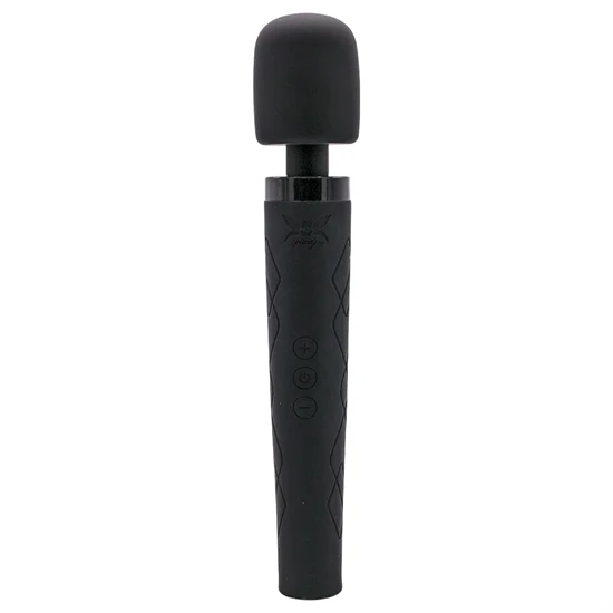 Pixey Deluxe Black Velvet - wand vibrátor M (fekete)
