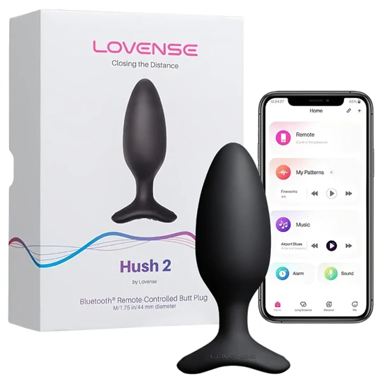 Lovense Hush 2 M – App-vezérelt análvibrátor (45 mm, fekete)