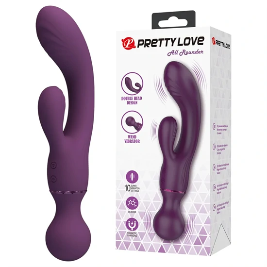 Pretty Love All Rounder - dupla fejű G-pont és csiklóvibrátor (lila)