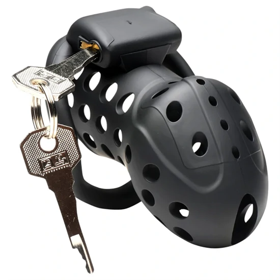 Master Series Lock Down - szellőző péniszketrec (fekete)