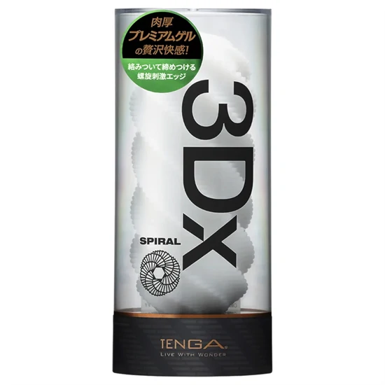 TENGA 3Dx Spiral - spirál mintás maszturbátor (fehér)