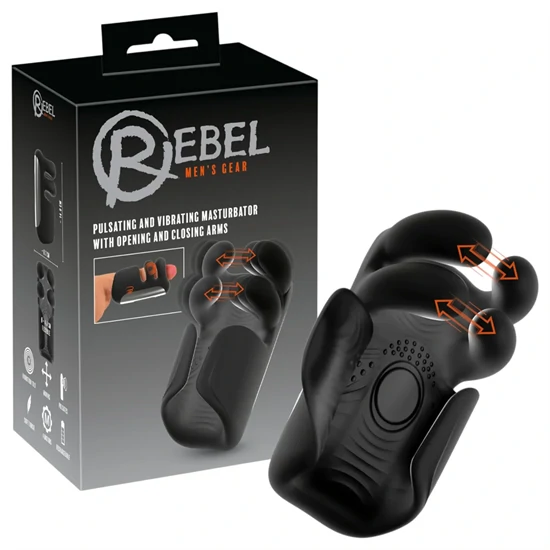 Rebel - lüktető, vibrációs maszturbátor (fekete)