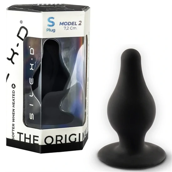 SILEXD Model 2 - hőre reagáló szilikon anál plug (fekete) - S