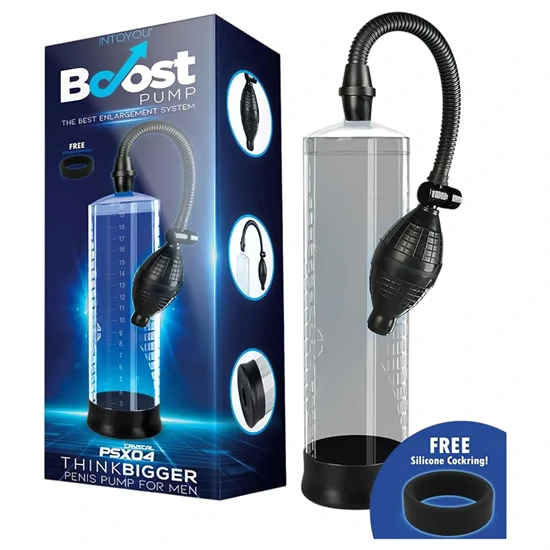 Boost PSX04 - kézi péniszpumpa mérőskálával (átlátszó) - 22 cm