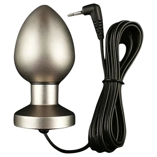 DG-LAB Matte Steel - kétpólusú acél elektro análkúp (ezüst)