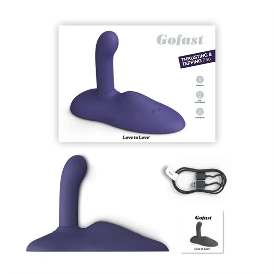 Love to Love GoFast - lökő és csiklóizgató vibrátor tapadókoronggal (kék)