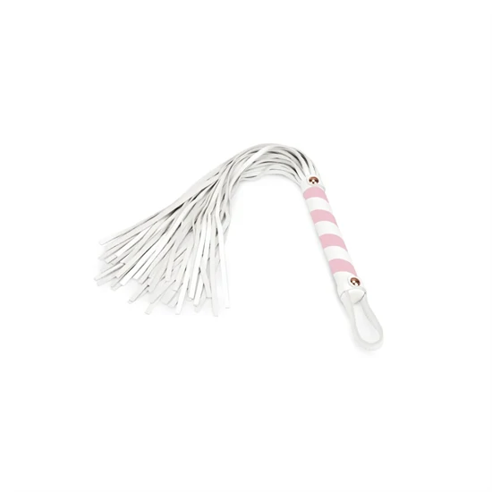 White & Pink Leather Flogger