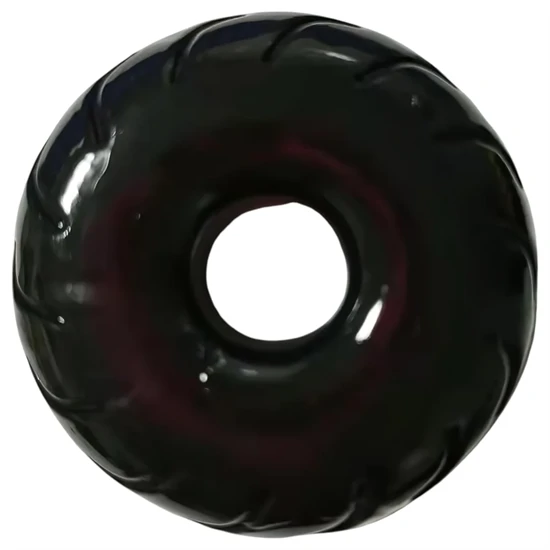 Pulselock Forge - fekete kerék mintás péniszgyűrű (19 mm)