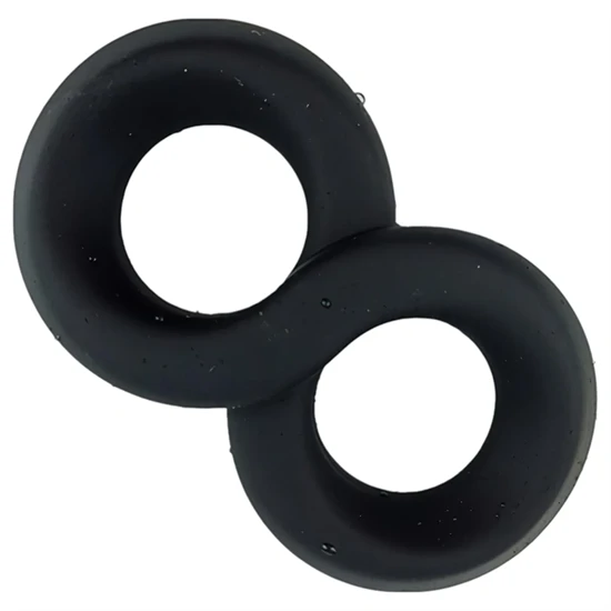 Pulselock Taur - dupla pénisz- és heregyűrű (fekete) - 20mm