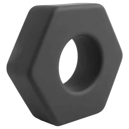Pulselock Forge - fekete csavaranya formájú szilikon péniszgyűrű (22 mm)