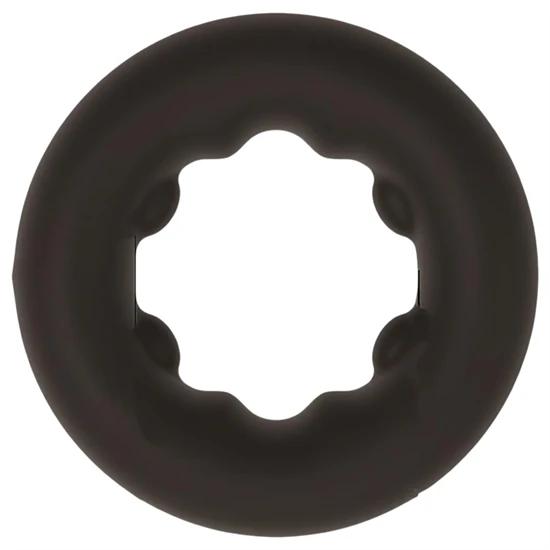 Pulselock Cocktura - pöttyös szilikon péniszgyűrű (fekete) - 27mm