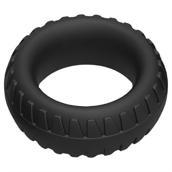 Pulselock Forge - abroncs mintás szilikon péniszgyűrű (fekete) - 30mm