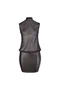 Cottelli Plus Size - fényes chiffon ruha (fekete)